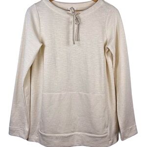 J. Jill Sweatshirt w/ Ribbon Tie Neck | Barley | XS | NWT